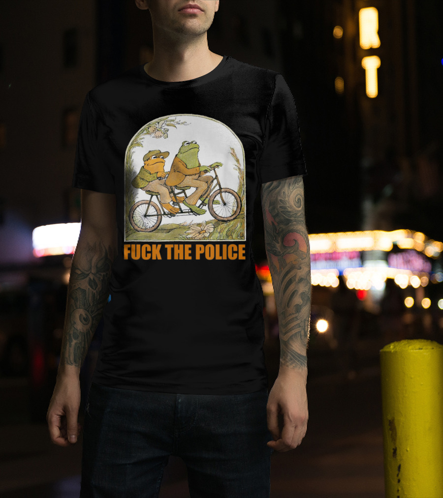 Funnyfrog And Toad Fck The Police Tandem Bicycle Adventure T-Shirt