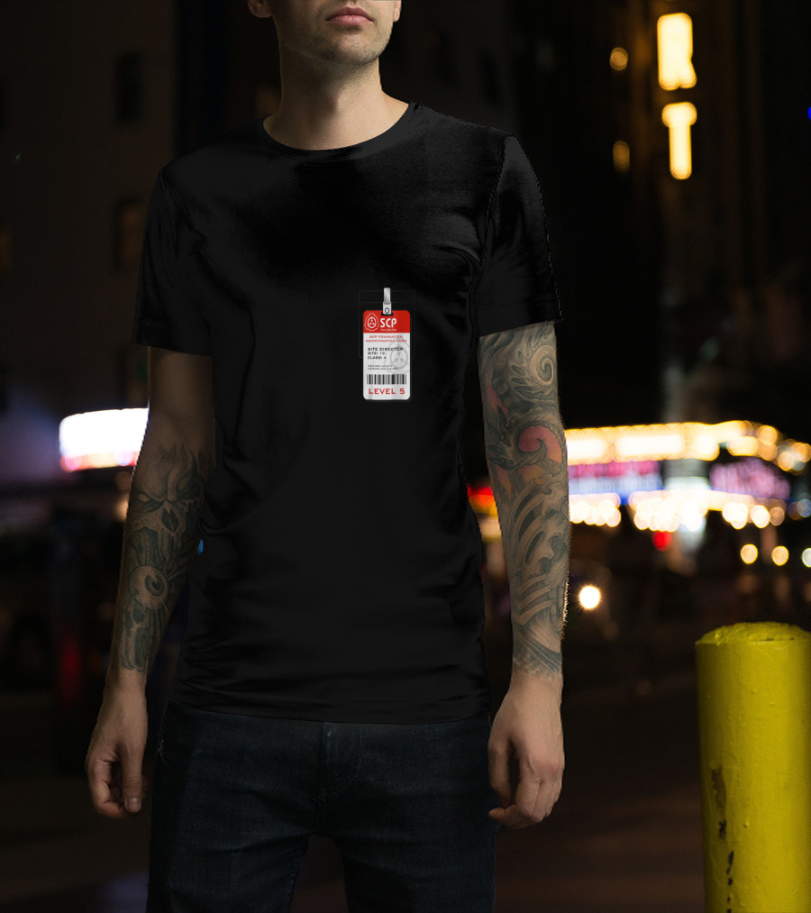 SCP Foundation Site Director Identification Card Badge Level 5 Class A Security Clearance T-Shirt