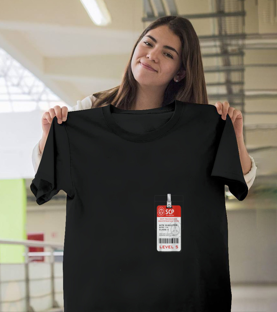 SCP Foundation Site Director Identification Card Badge Level 5 Class A Security Clearance T-Shirt