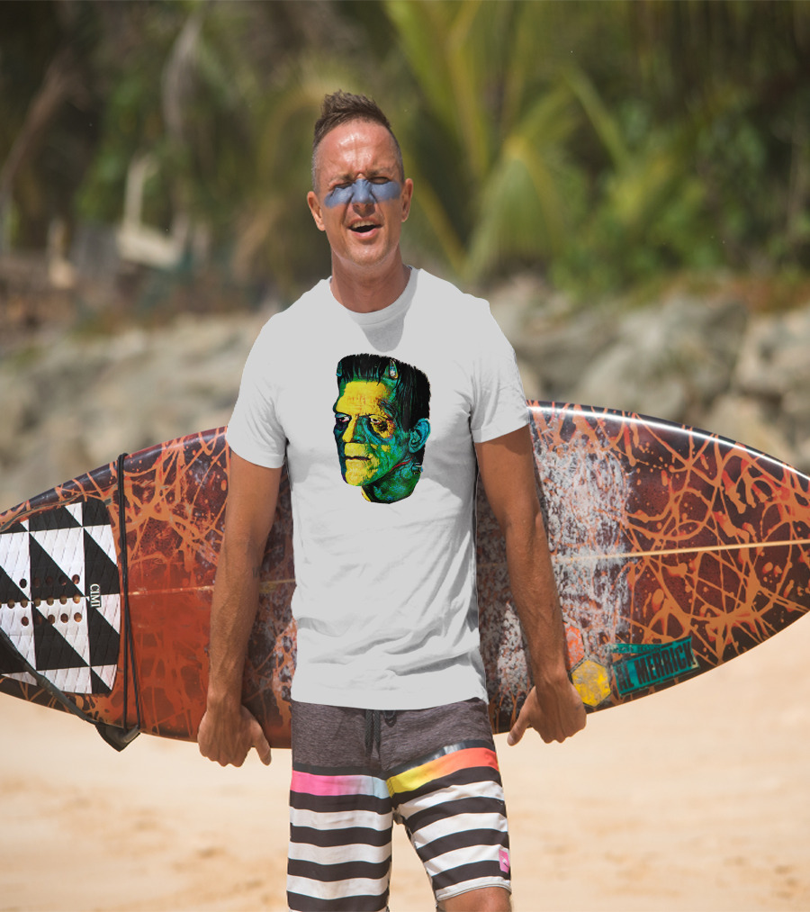 Karloff Frankenstein Monster Horror Movie Fan Iconic Colorful T-Shirt