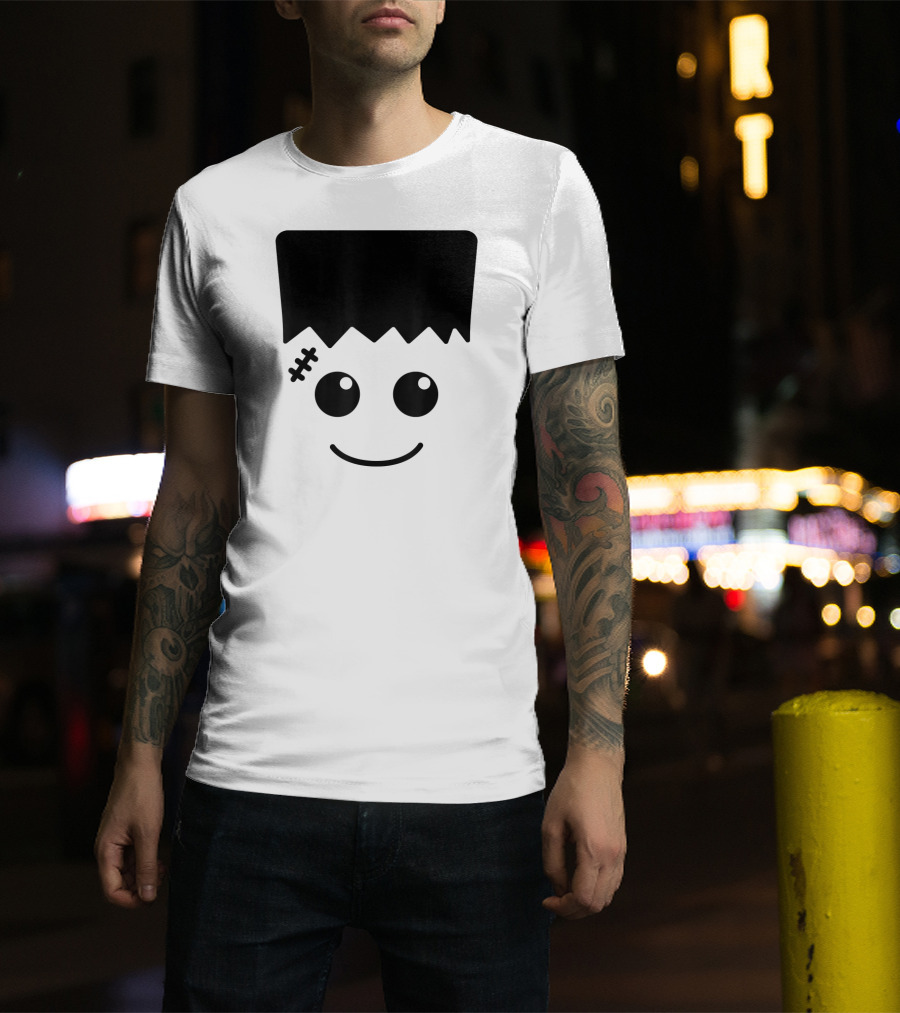 Frankenstein Cute Face Halloween Monster Fun T-Shirt