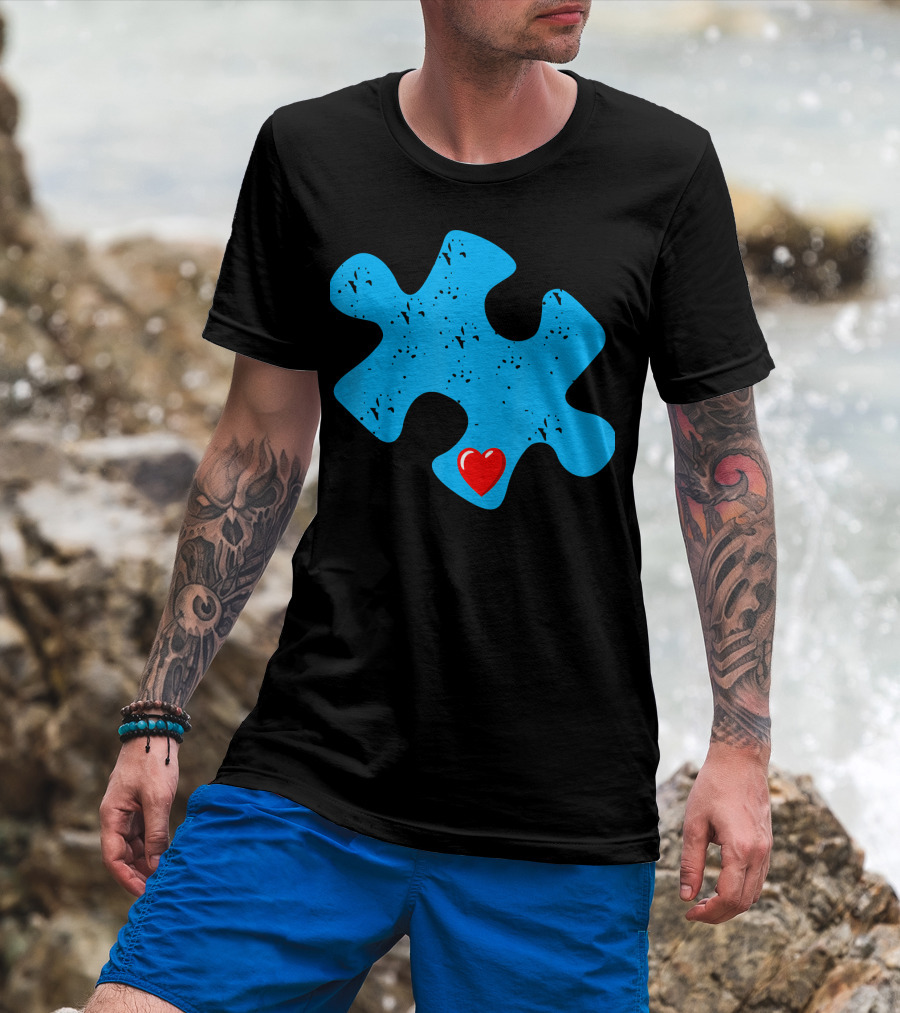 Cute Colorful Autism Love Puzzle Piece T-Shirt