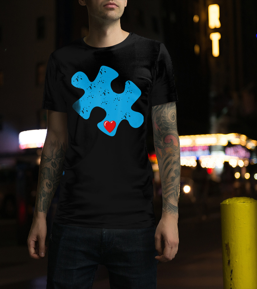 Cute Colorful Autism Love Puzzle Piece T-Shirt