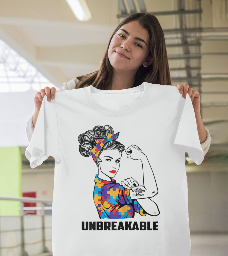 Unbreakable Autism Mom Awareness Autistic Parents T-Shirt