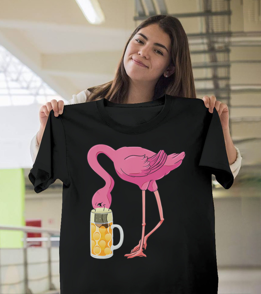 Beer Flamingo Beer Lover Alcohol Funny Oktoberfest T-Shirt
