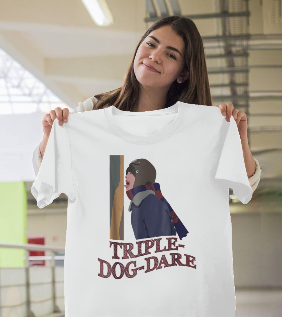 A Christmas Story Triple Dog Dare Ice Pole Challenge Scene T-Shirt