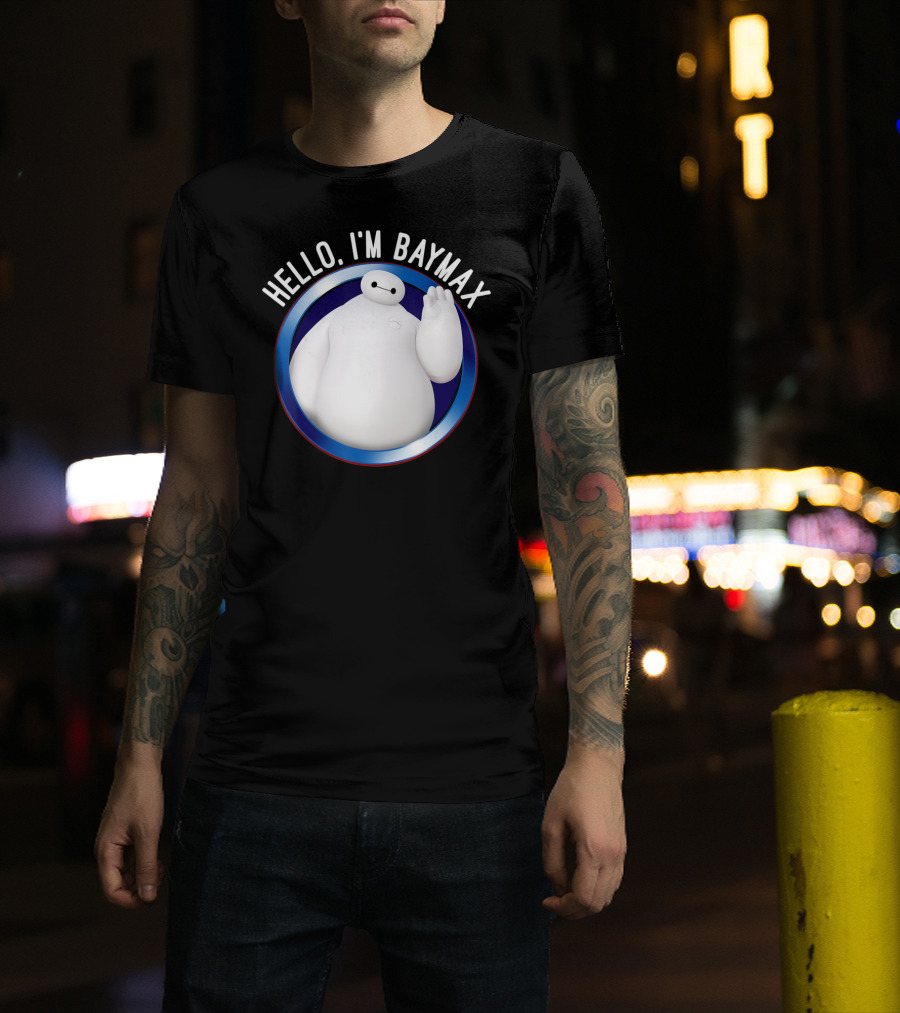 Hello I'm Baymax Disney Big Hero 6 Wave Circle T-Shirt