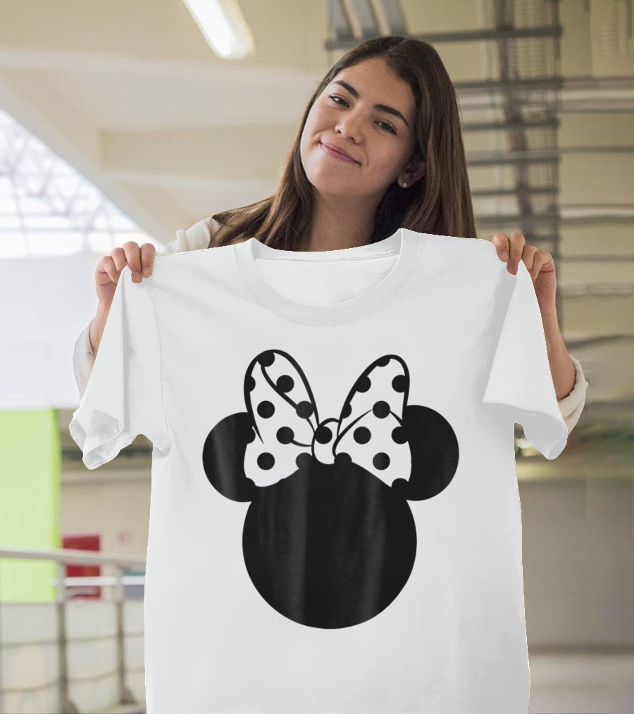 Minnie Mouse Silhouette with Polka Dot Bow Disney T-Shirt