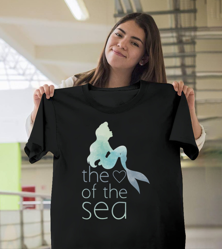 Disney Little Mermaid Heart Of The Sea Watercolor Ariel T-Shirt