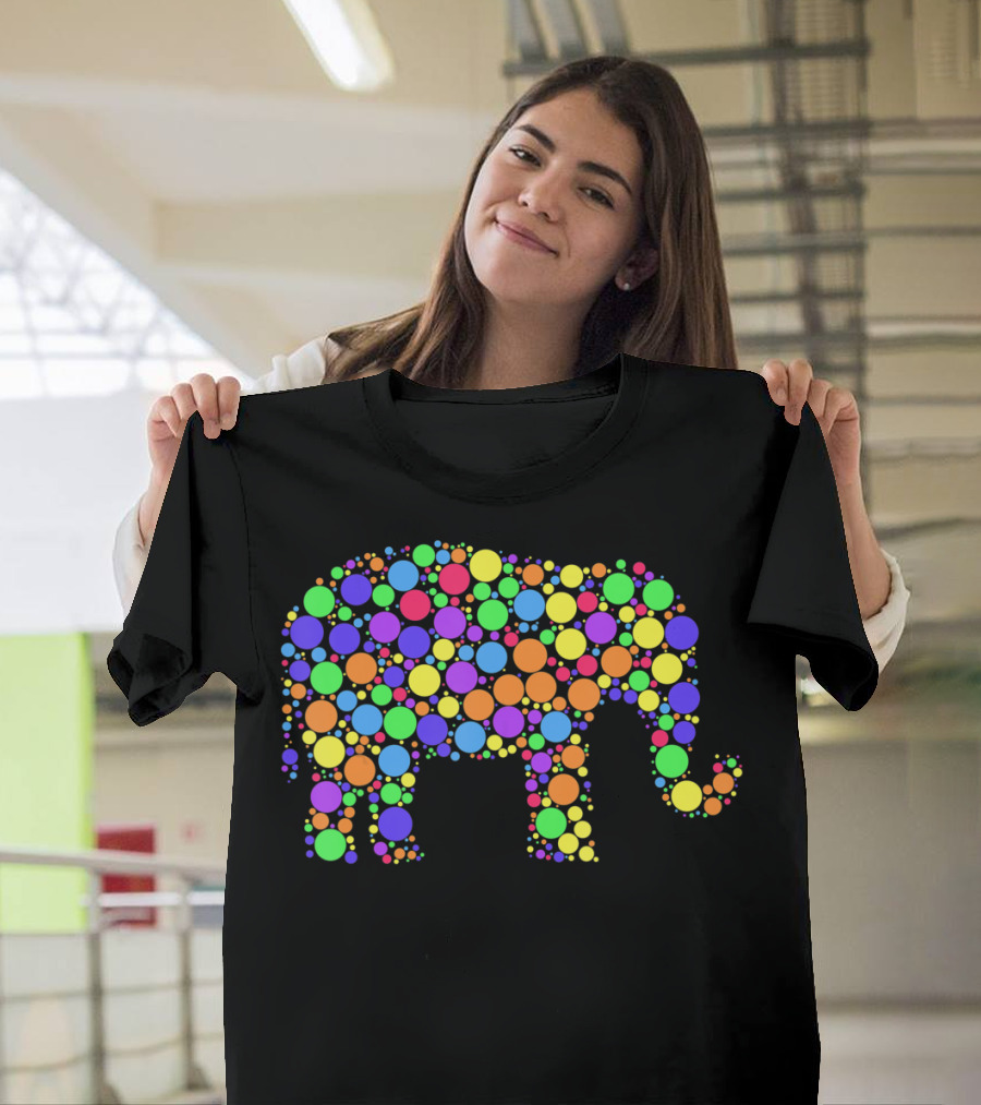 Polka Dot Elephant Design For International Dot Day Celebrations T-Shirt