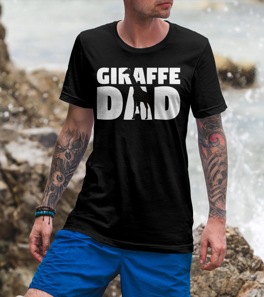 Giraffe Dad Giraffe Zoo Animal Lover T-Shirt