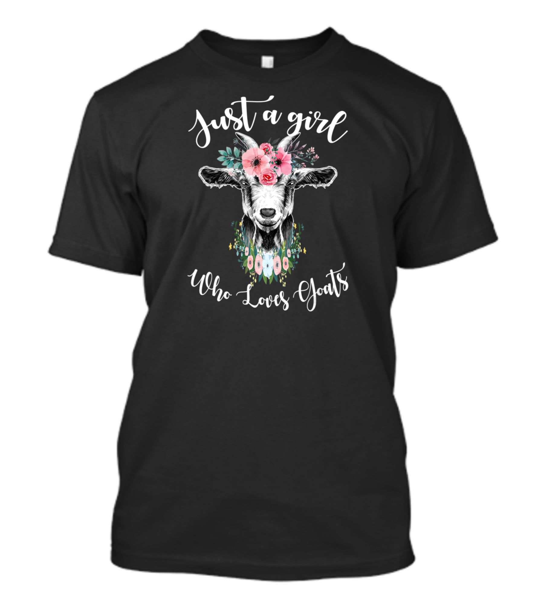 Just A Girl Who Loves Goats Floral Goat Lover T-Shirt