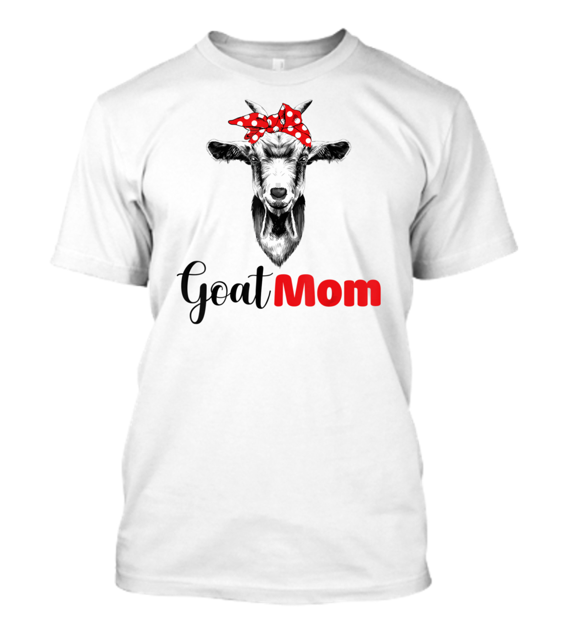 Funny Goat Mom Lovers Girl Polka Dot Bow T-Shirt