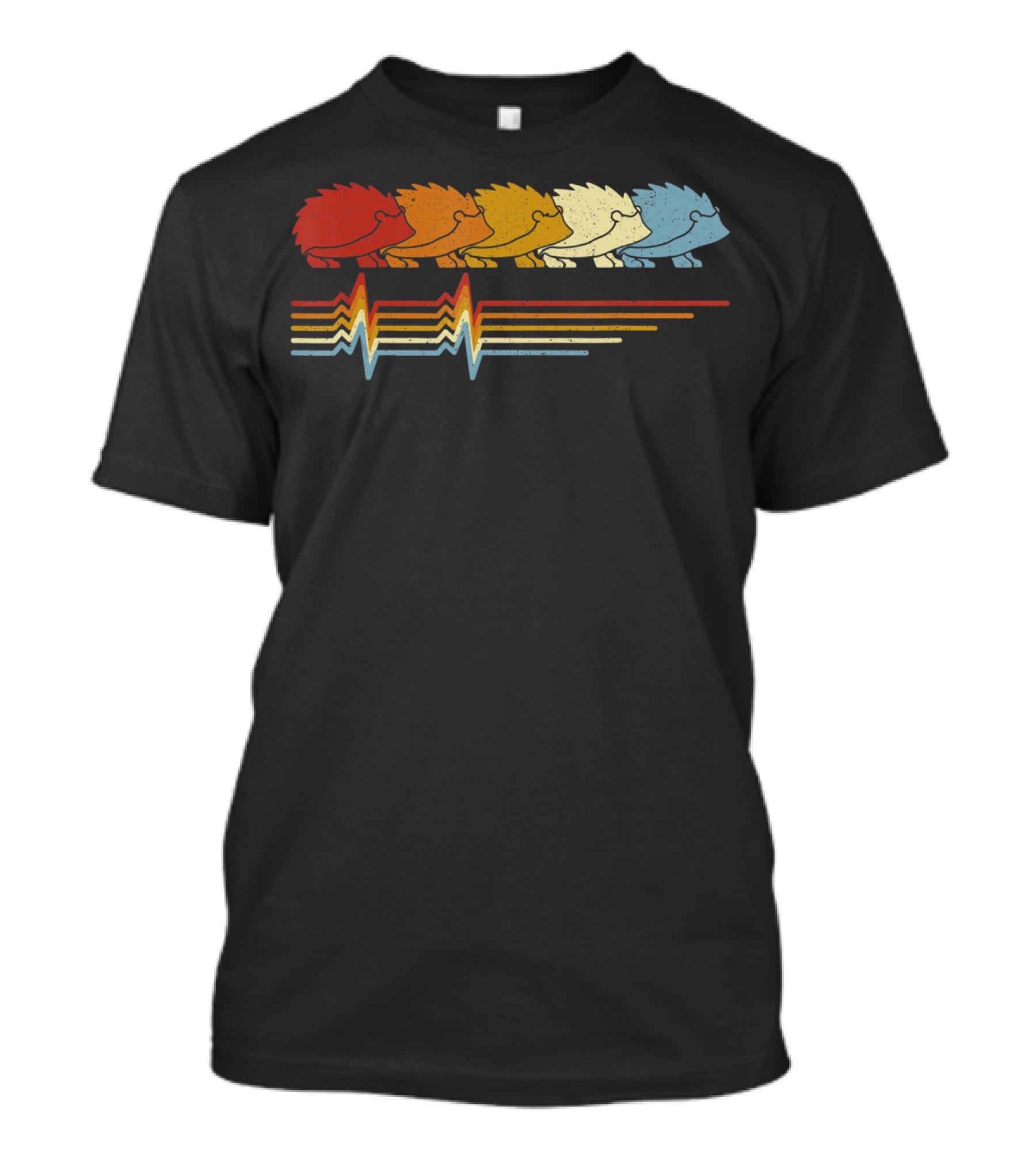 Hedgehog Heartbeat Retro Animal Lover T-Shirt