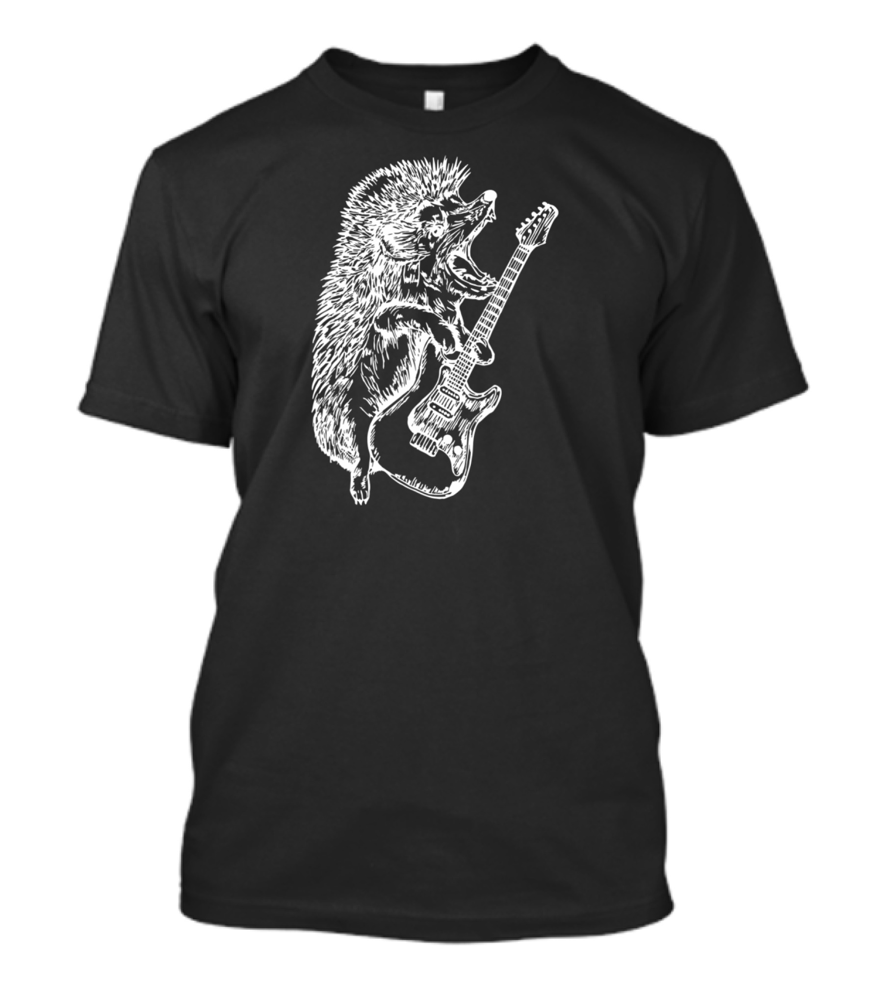 SEEMBO Rocking Hedgehog Playing Electric Guitar Music Band T-Shirt