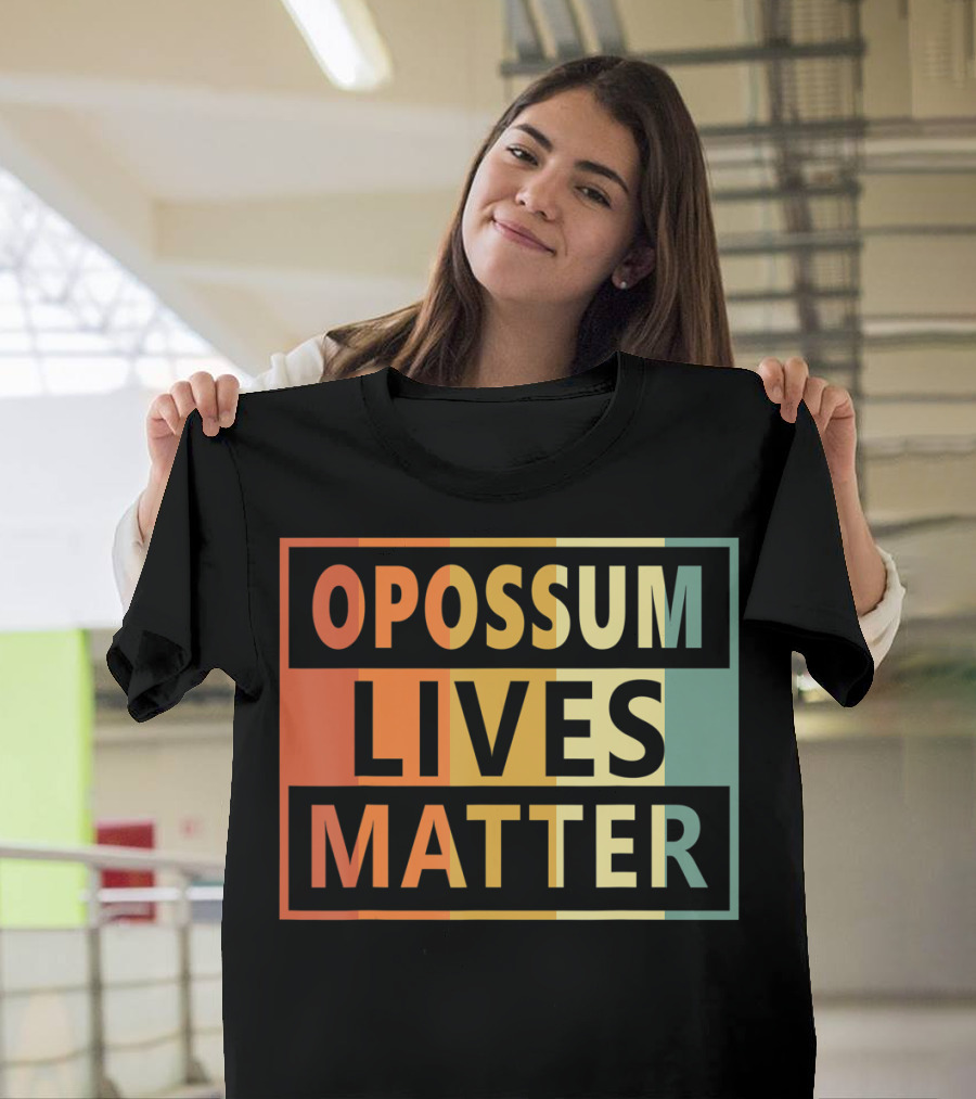 Opossum Lives Matter Vintage Vegan Opossum Lover Retro Stripes T-Shirt