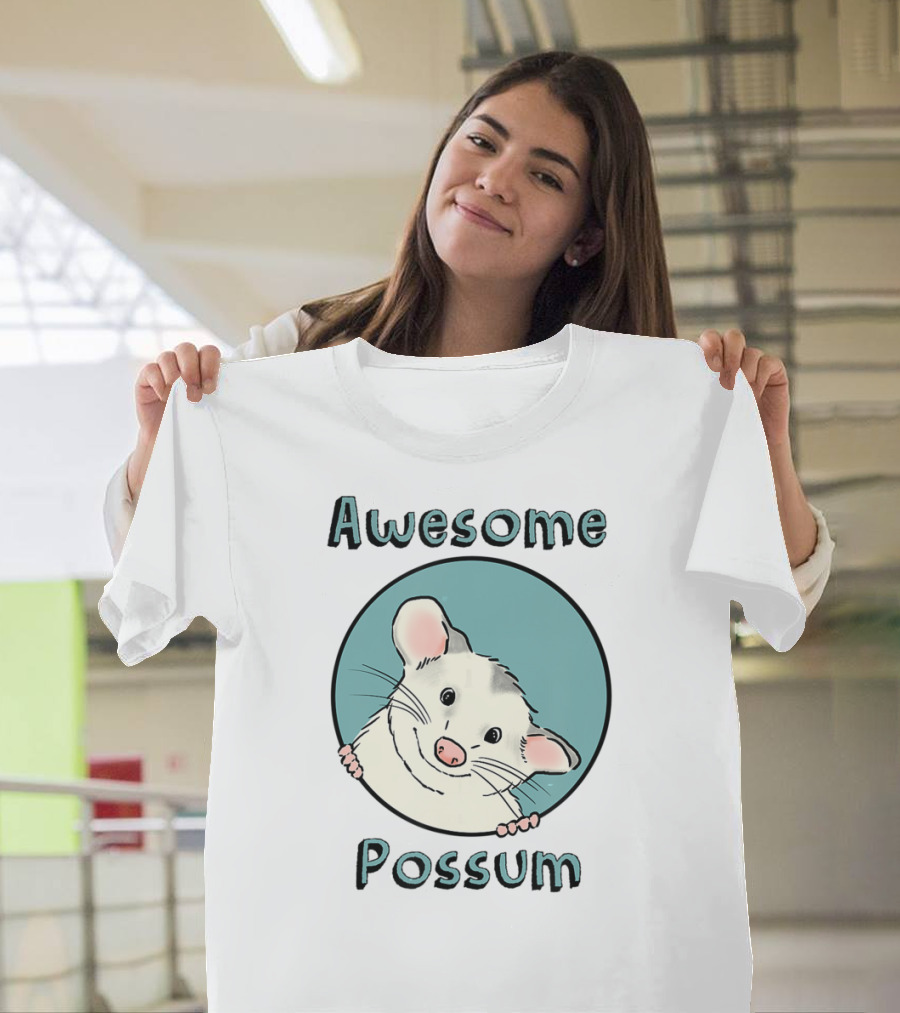 Awesome Possum Opossum Lover Cute Possum Circle Cartoon T-Shirt