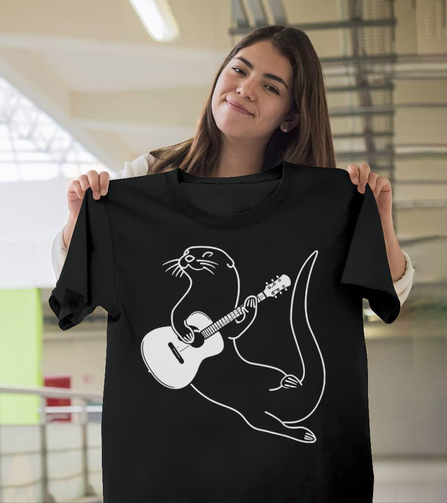 Guitar Playing Otter Music Cool Fun T-Shirt