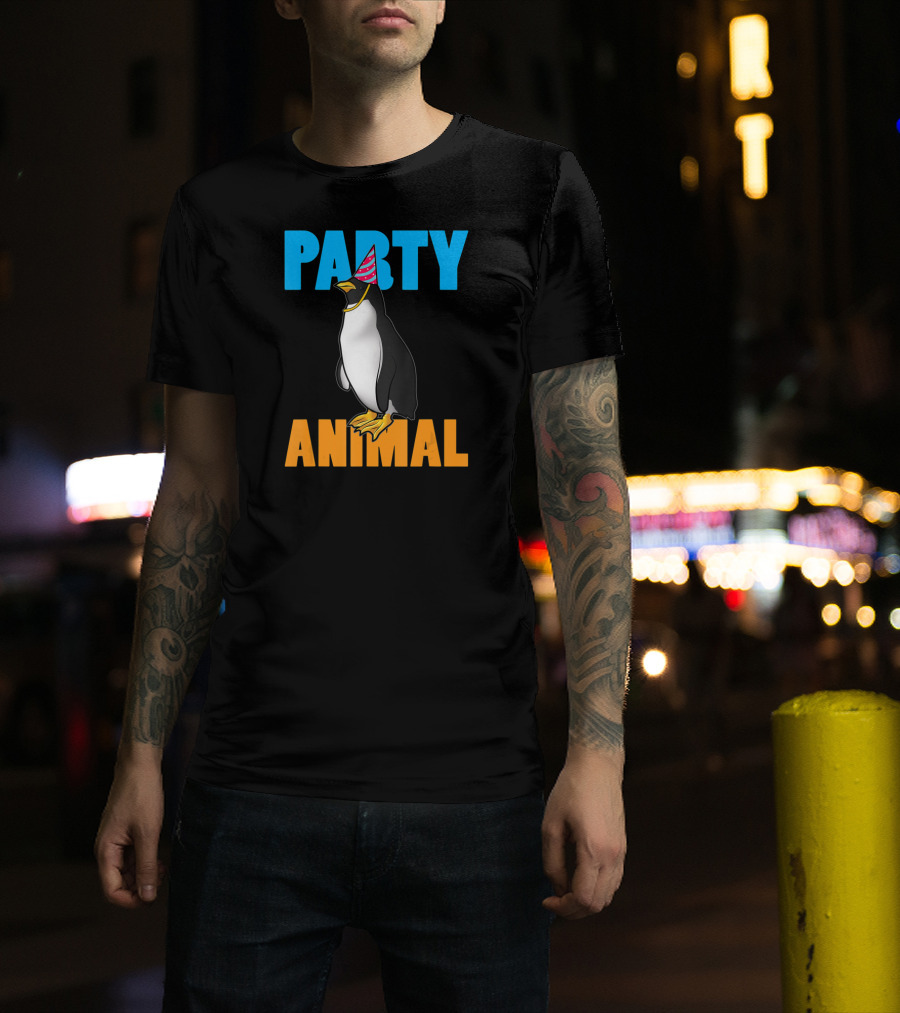 Party Animal Penguin Funny Birthday Meme T-Shirt
