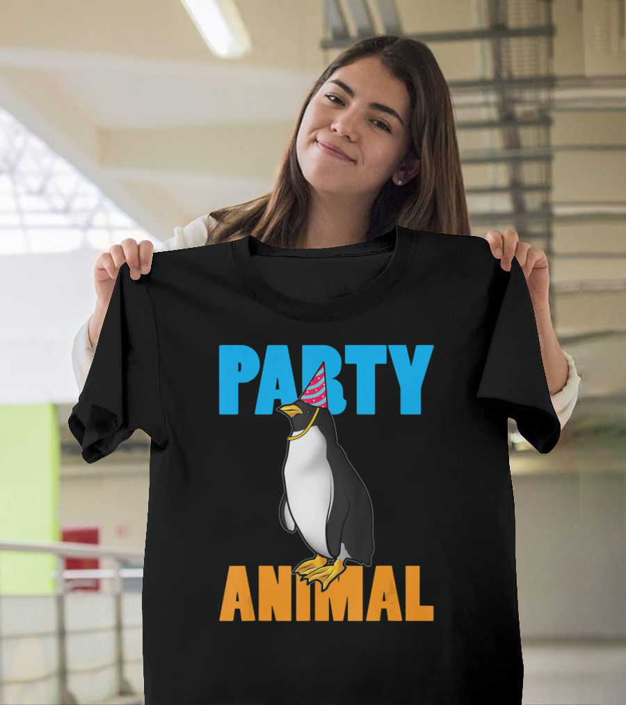 Party Animal Penguin Funny Birthday Meme T-Shirt