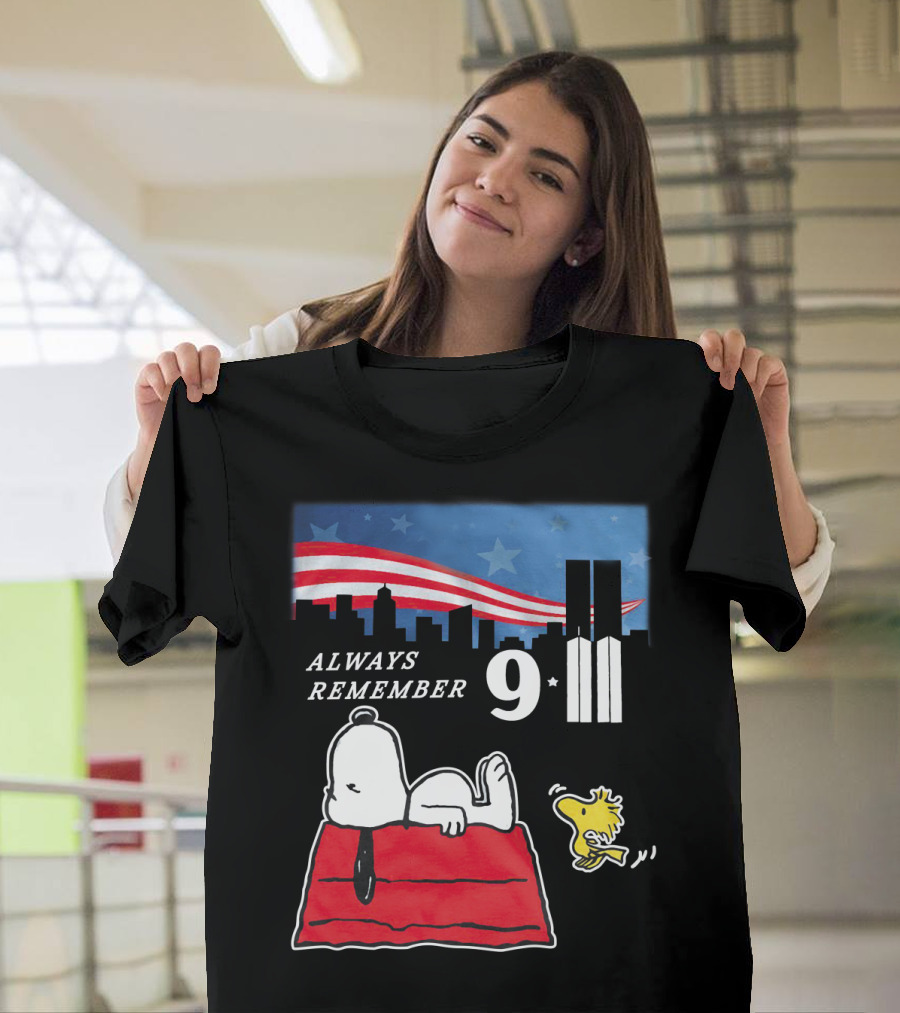Always Remember 9 11 Snoopy Peanuts Movie Twin Towers T-Shirt