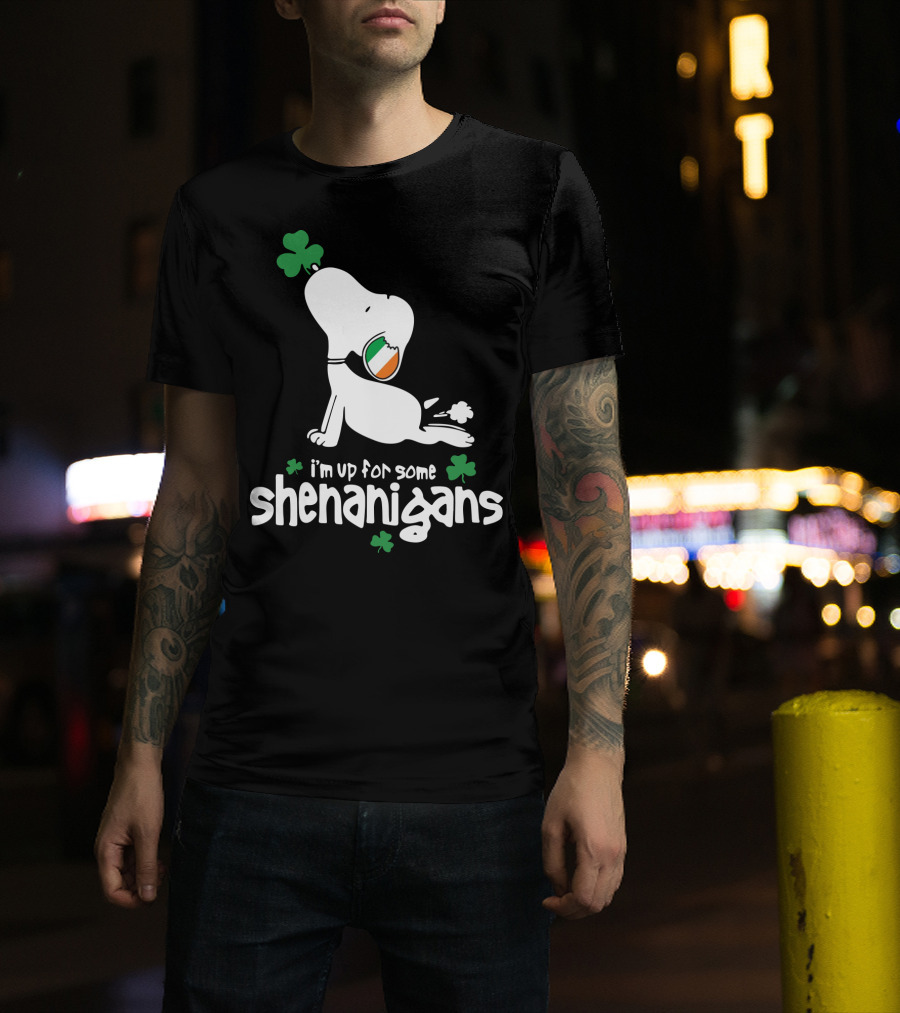 I'm Up For Some Shenanigans St Patrick Snoopy The Peanuts Movie T-Shirt