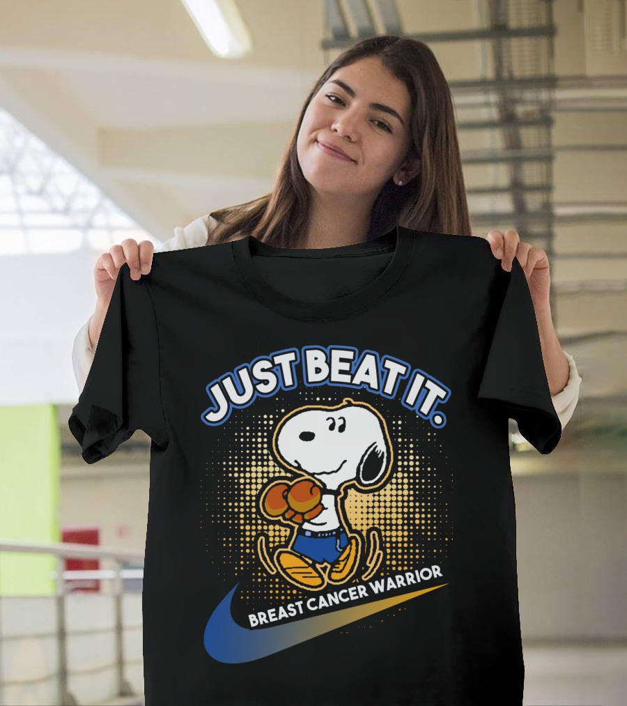 Just Beat It Snoopy Breast Cancer Warrior T-Shirt