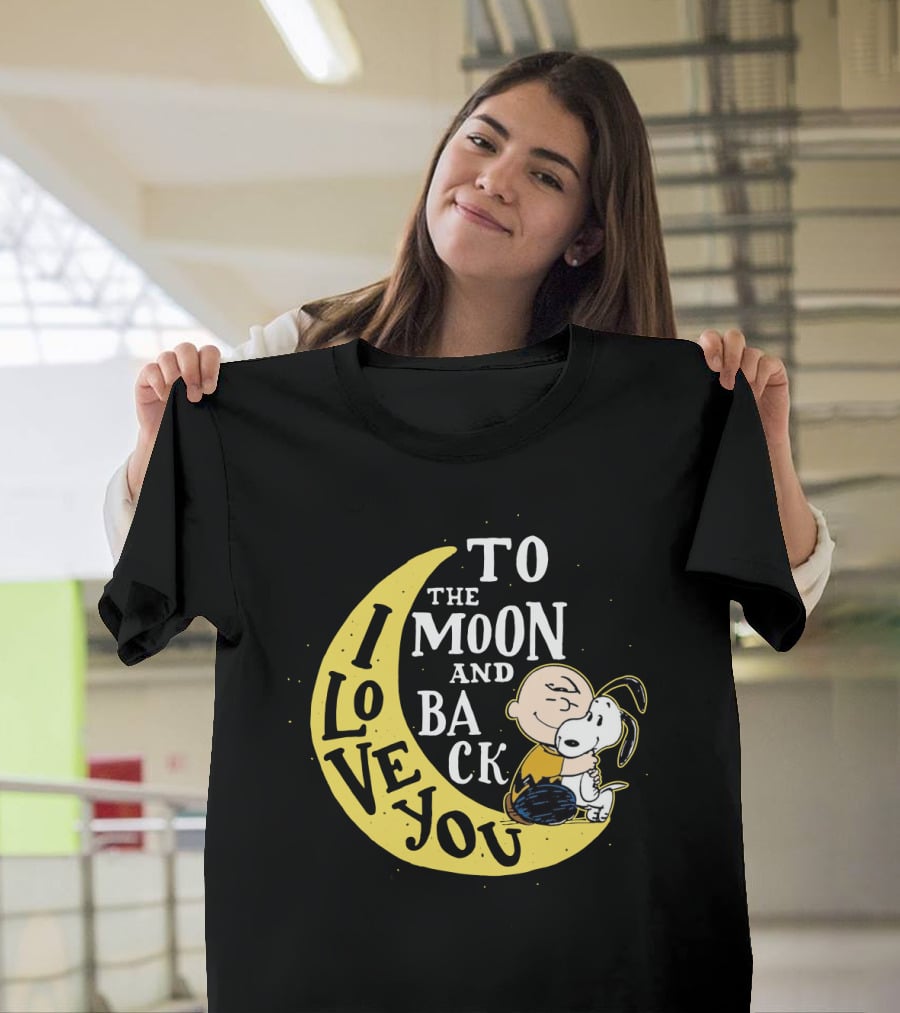 Love You To The Moon And Back Snoopy The Peanuts Movie Charlie Brown Hugging T-Shirt
