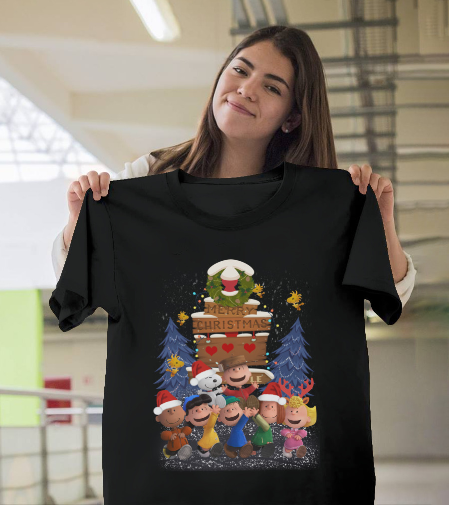 Merry Christmas With Friends Snoopy The Peanuts Movie Holiday T-Shirt