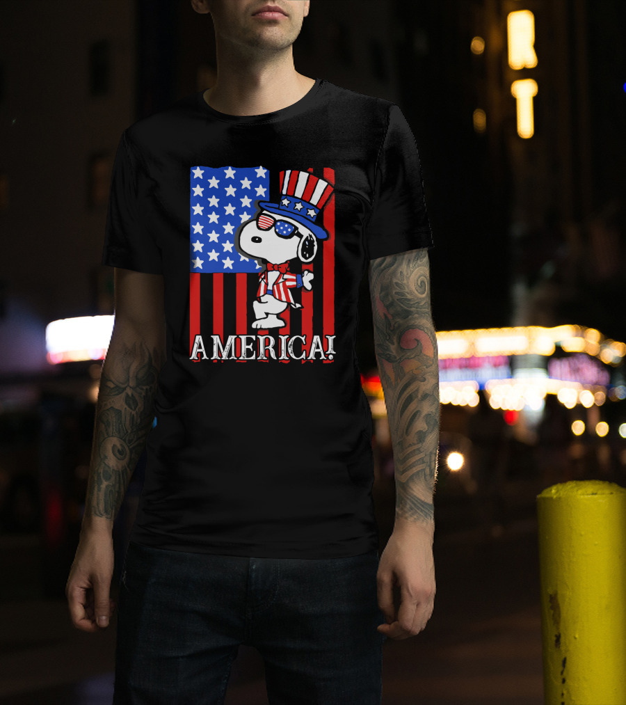 Peanuts Snoopy America Patriotic The Peanuts Movie T-Shirt