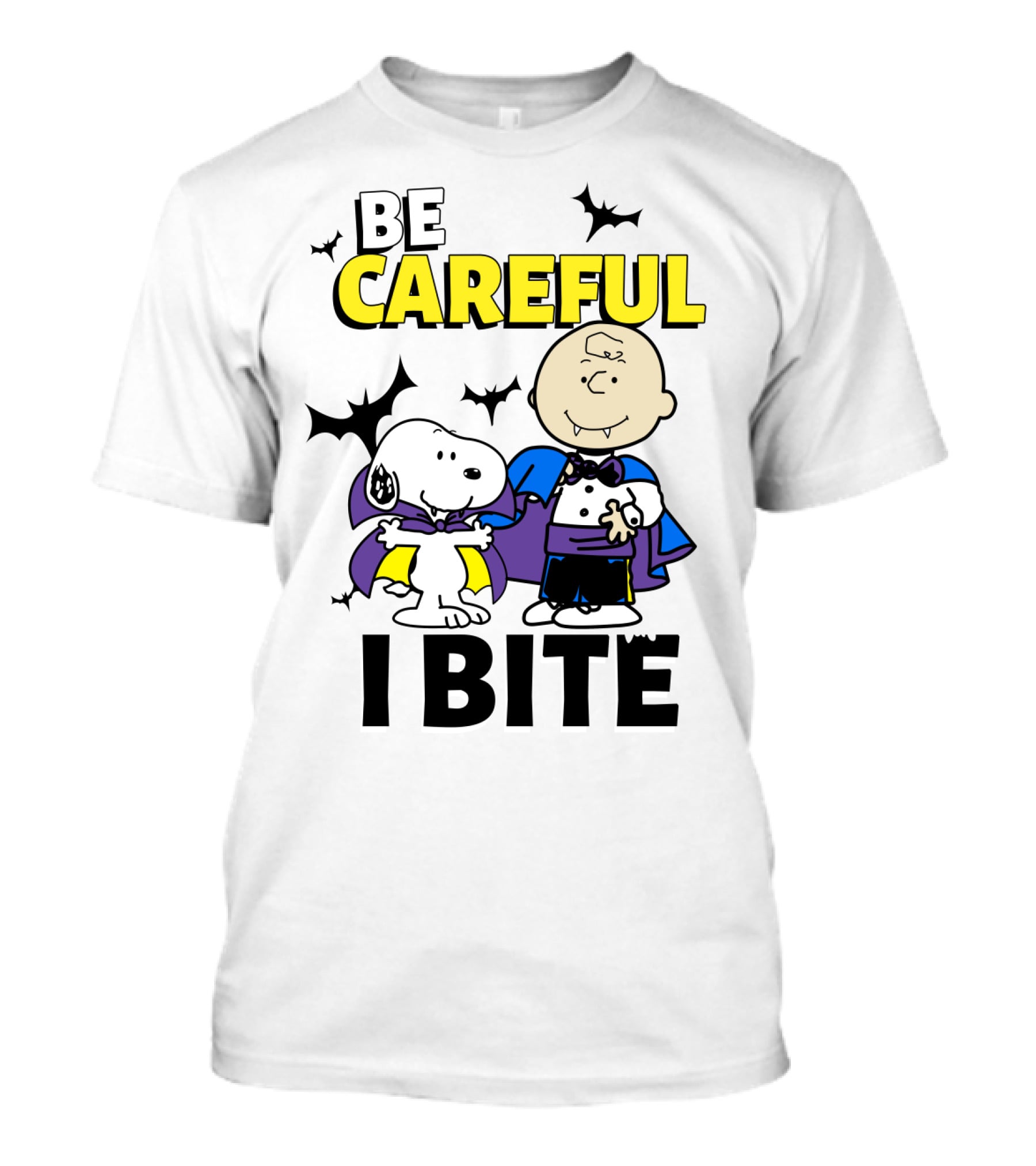 Be Careful I Bite Snoopy And Charlie Brown Halloween Peanuts Movie T-Shirt
