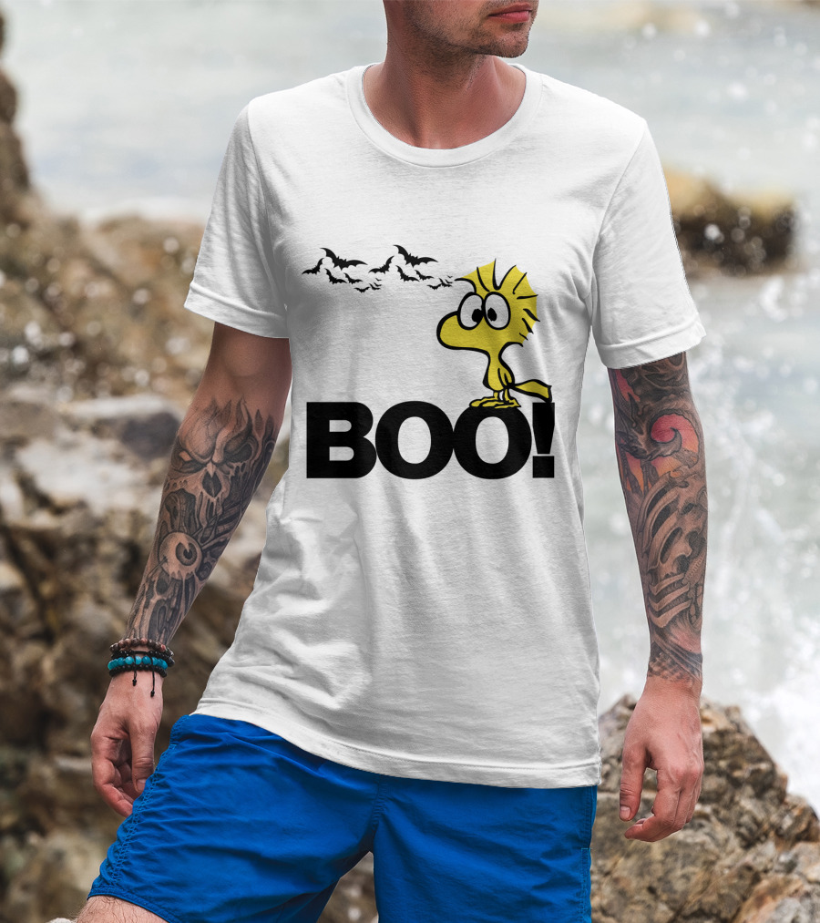 Woodstock Boo Halloween The Peanuts Movie Snoopy Bats T-Shirt