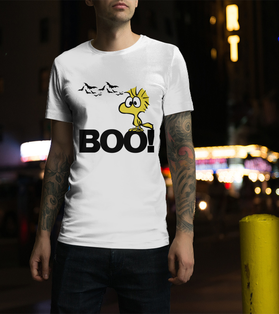 Woodstock Boo Halloween The Peanuts Movie Snoopy Bats T-Shirt