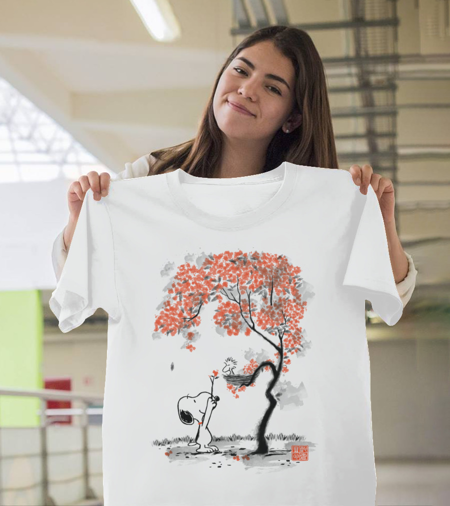 Snoopy Sumi e Tree Japanese Style The Peanuts Movie T-Shirt
