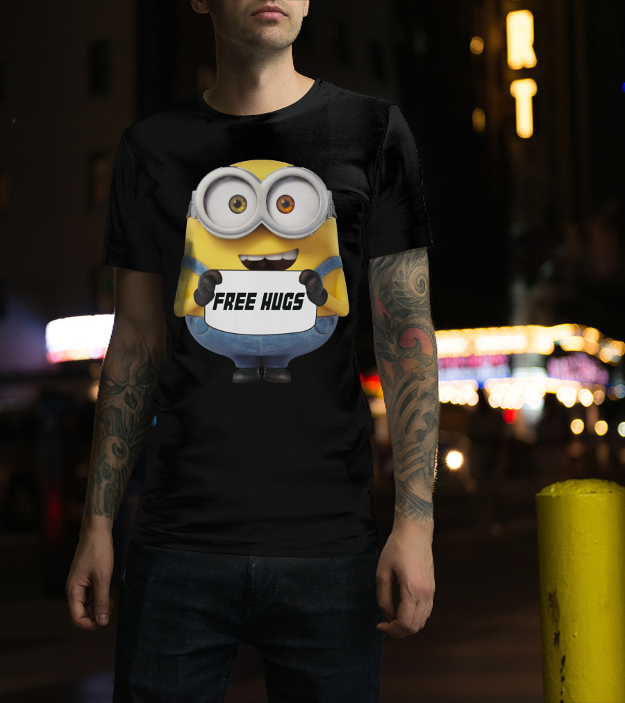 Free Hugs Bob Minion Despicable Me Sign T-Shirt