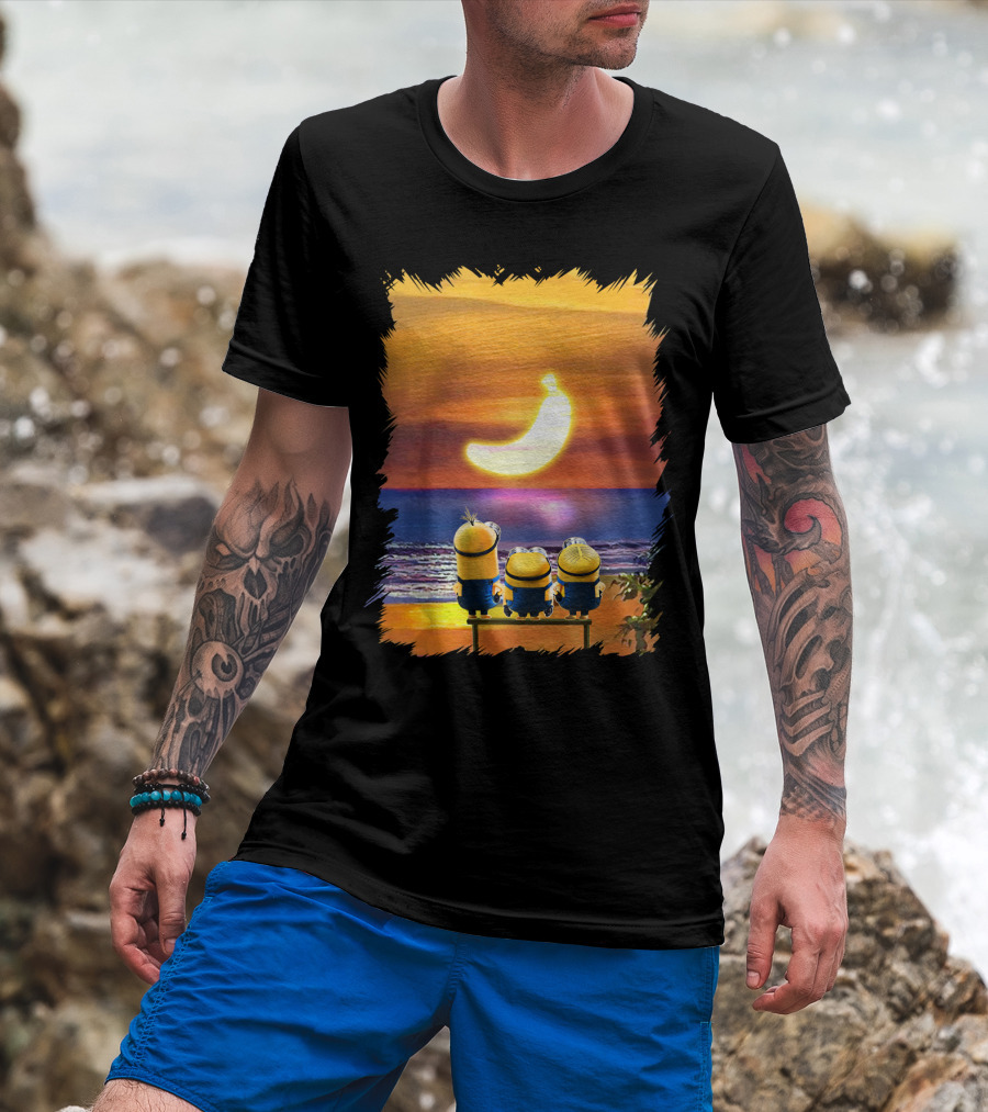 Minions Sunset Banana Over Ocean Despicable Me T-Shirt