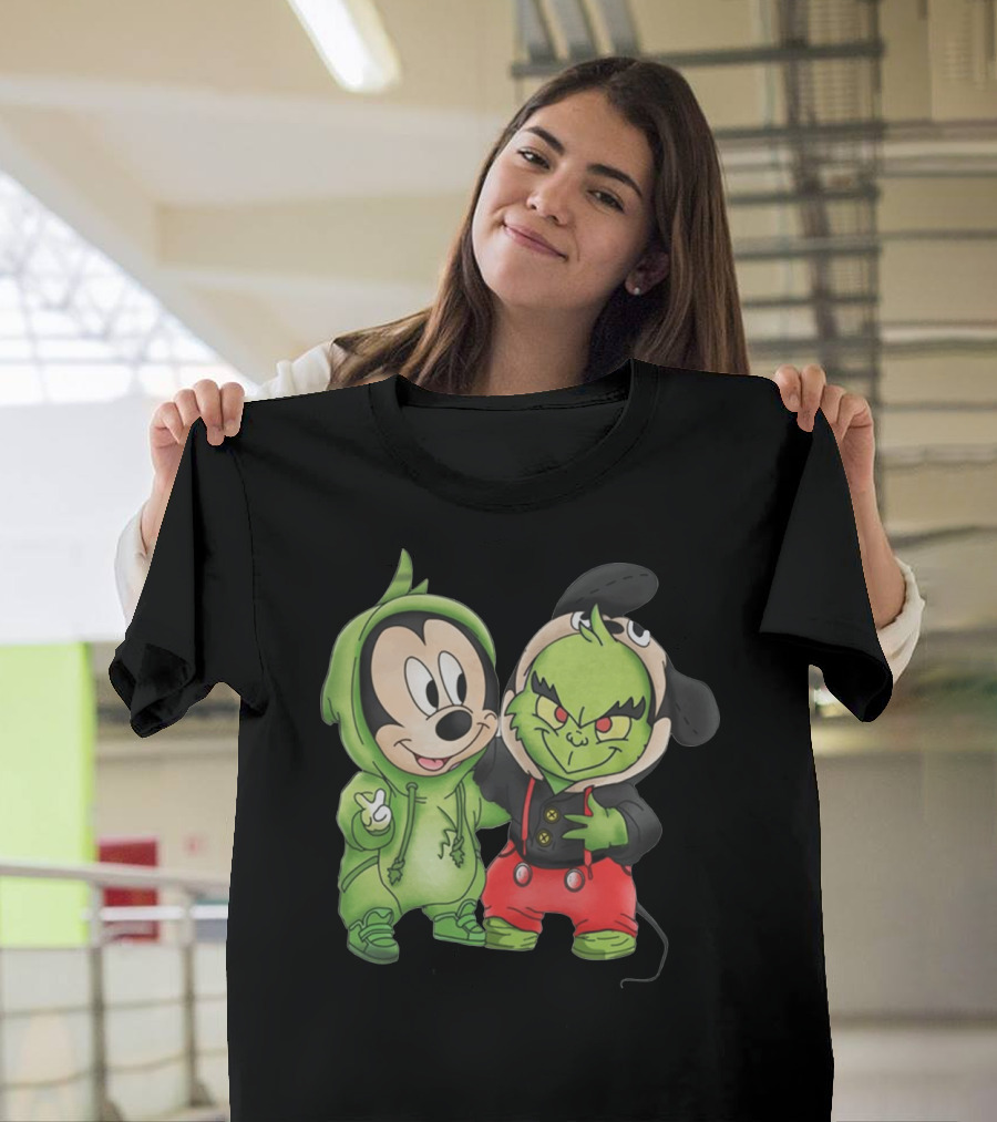 Baby Mickey Grinch Mashup Hoodie Characters T-Shirt