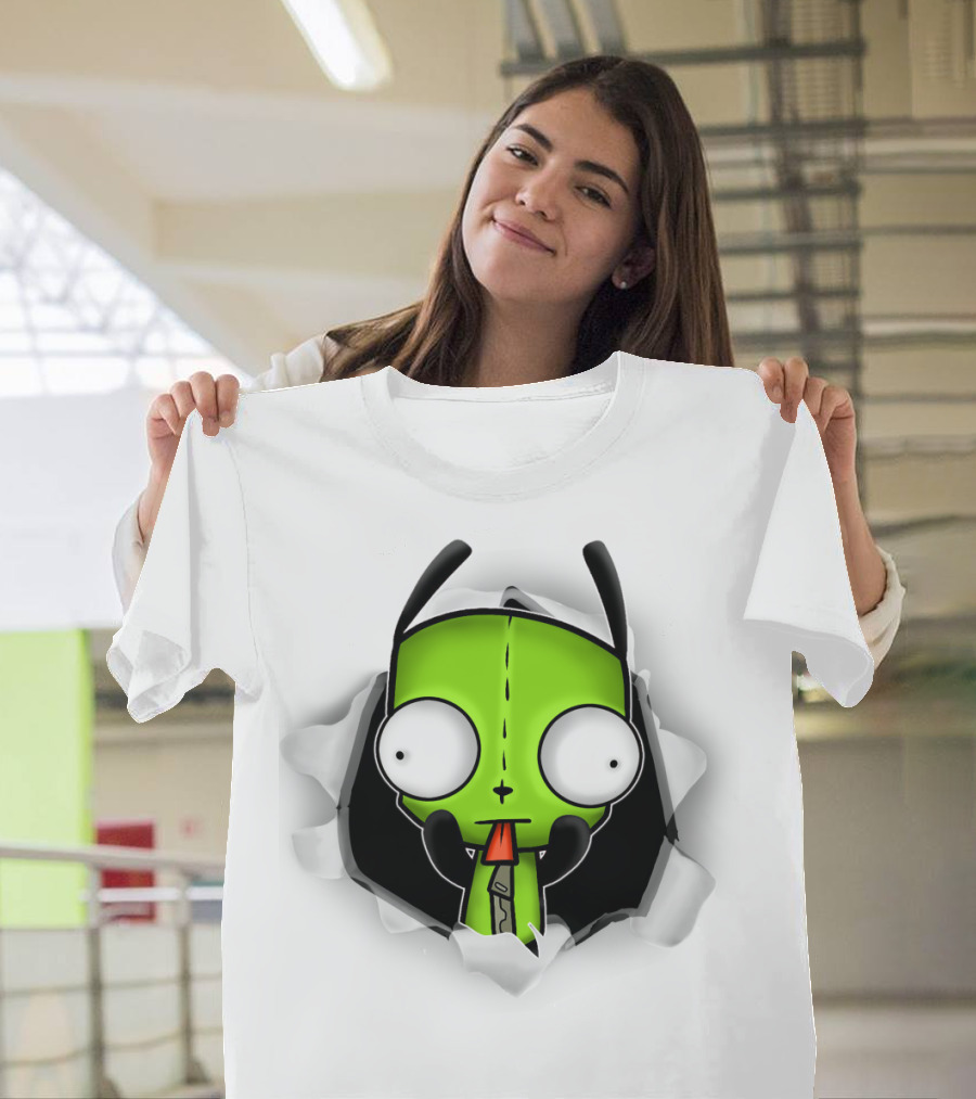 Invader Zim Gir 3D Hole Robot Face T-Shirt