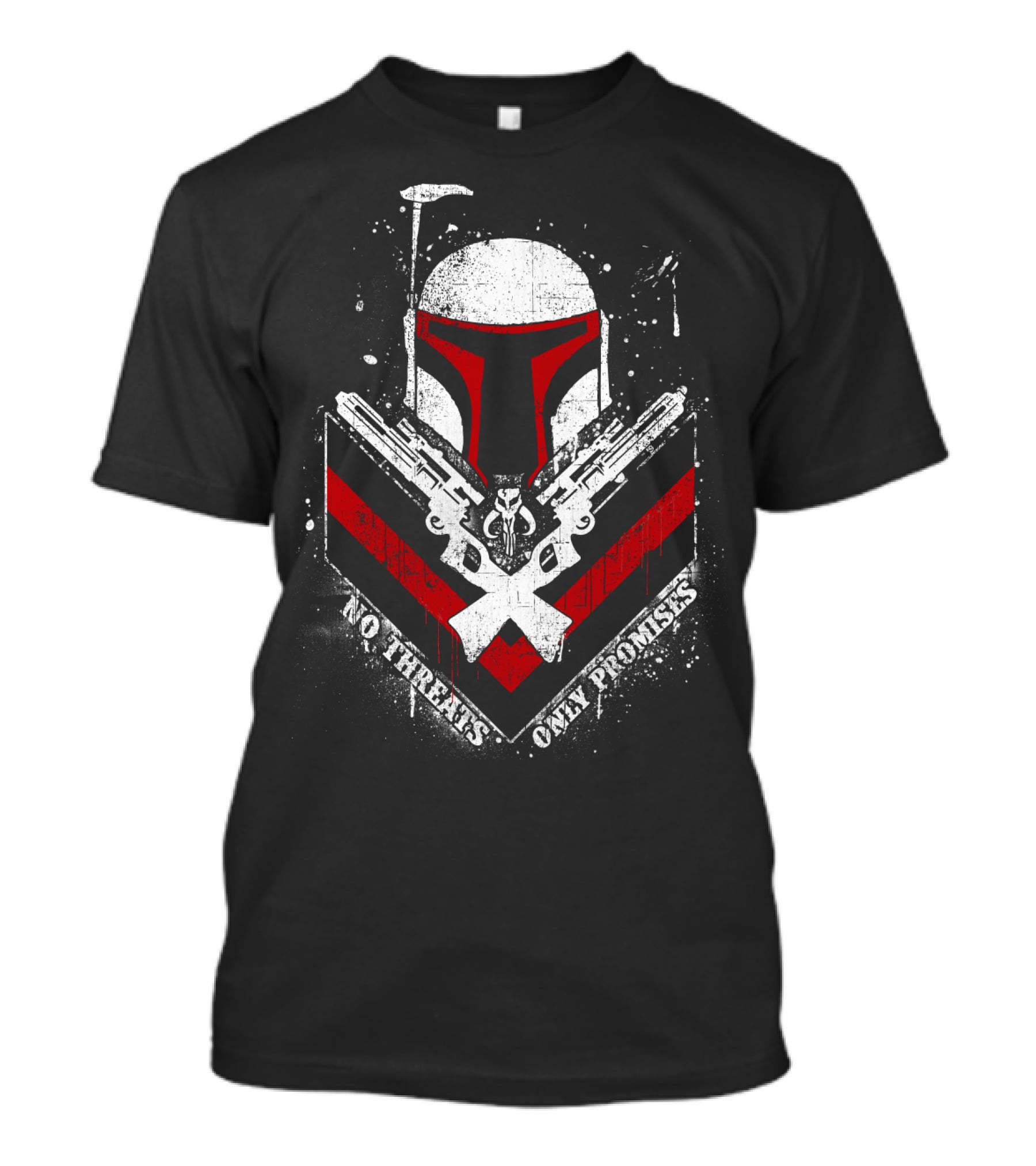 No Threats Only Promises Boba Fett Star Wars Helmet With Blasters T-Shirt