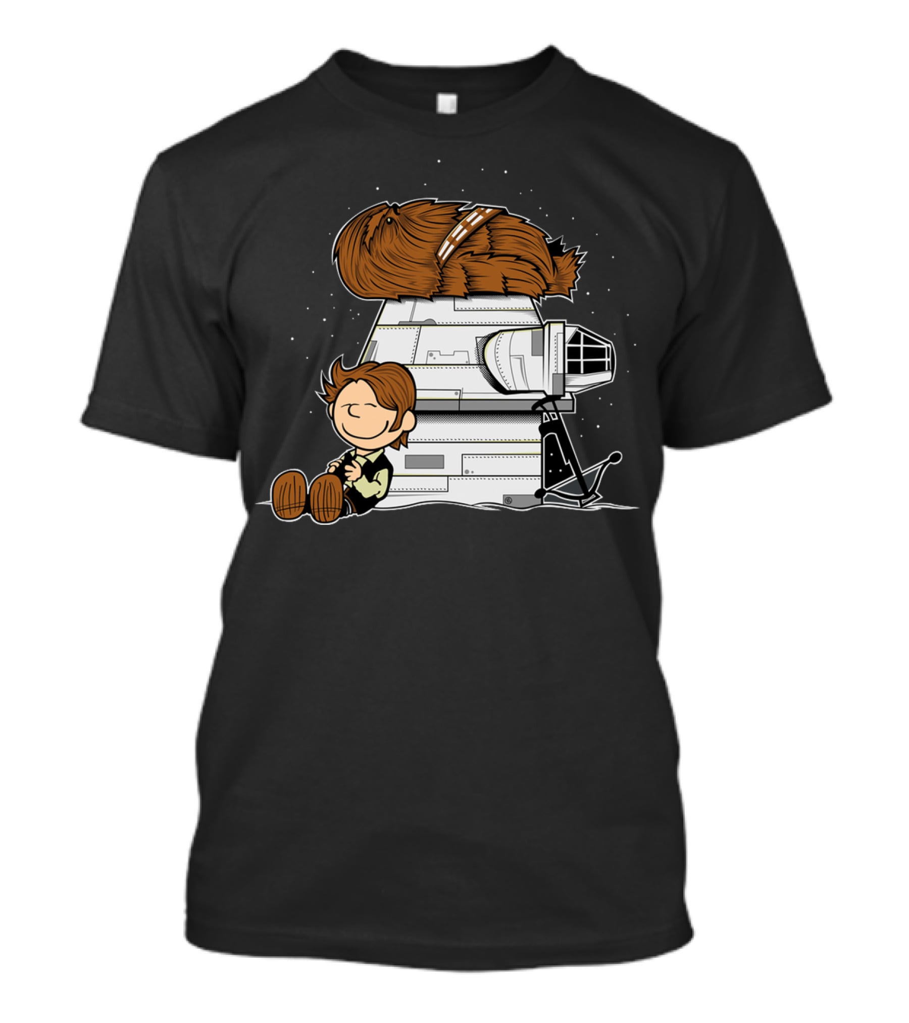 Peanuts Chewbacca Star Wars Snoopy Millennium Falcon T-Shirt