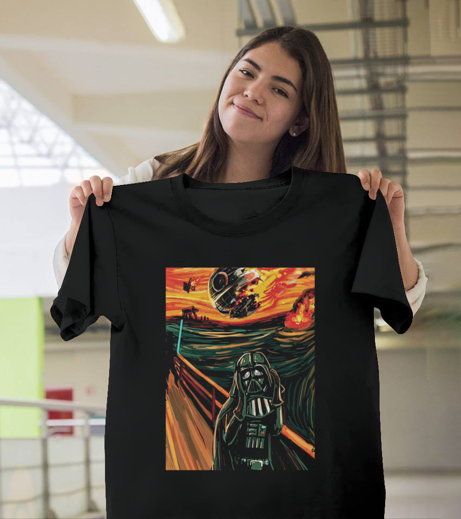 Darth Vader The Scream Star Wars Death Star Explosion Scene T-Shirt