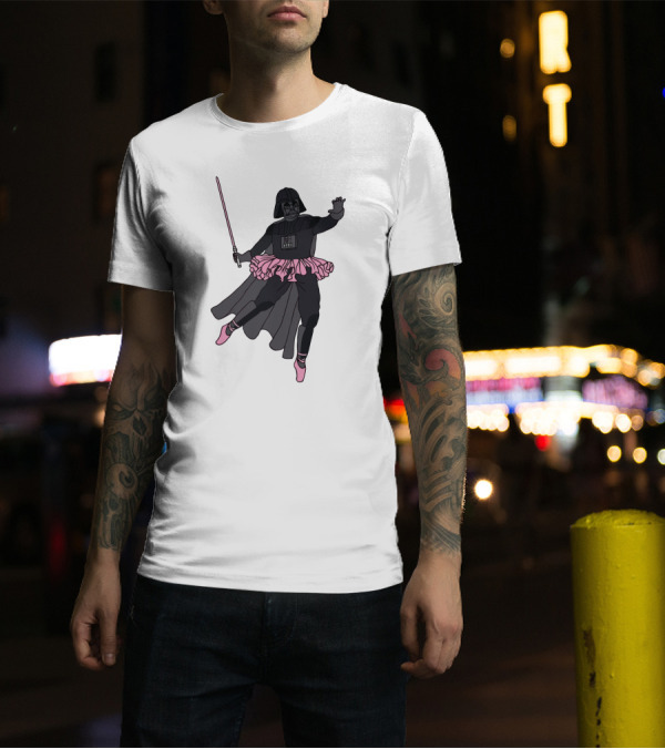 Star Wars Ballet Dancing Darth Vader Tutu Pink Lightsaber T-Shirt