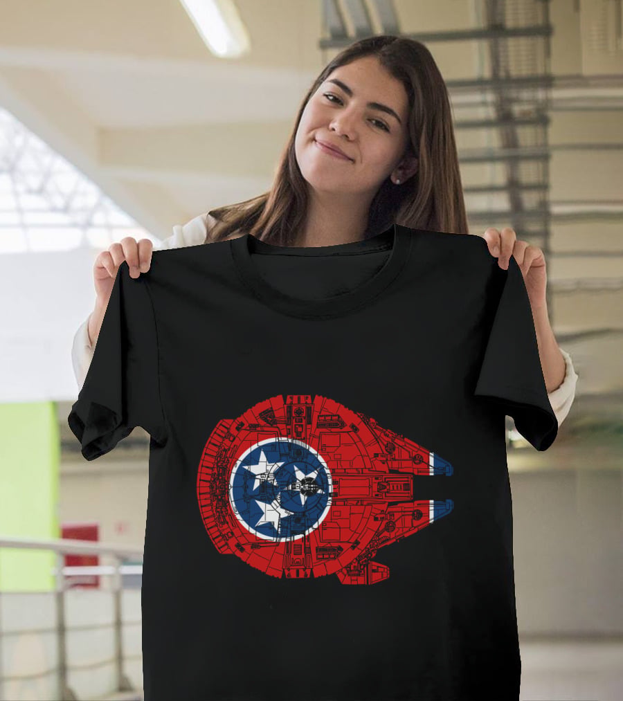 Tennessee Flag Millennium Falcon Spaceship T-Shirt