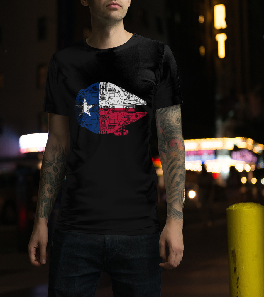 Texas Flag Millennium Falcon Fusion T-Shirt