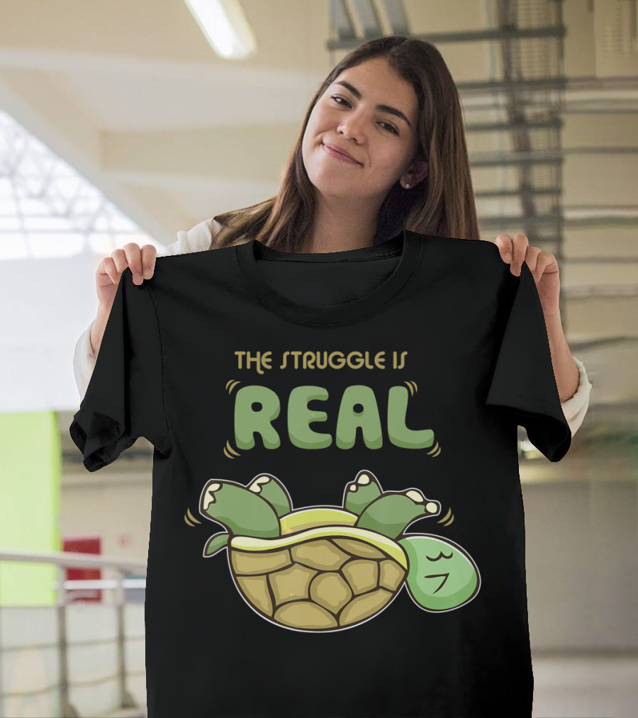 Funny Turtle The Struggle Is Real I Hate Situps Gym Workout T-Shirt