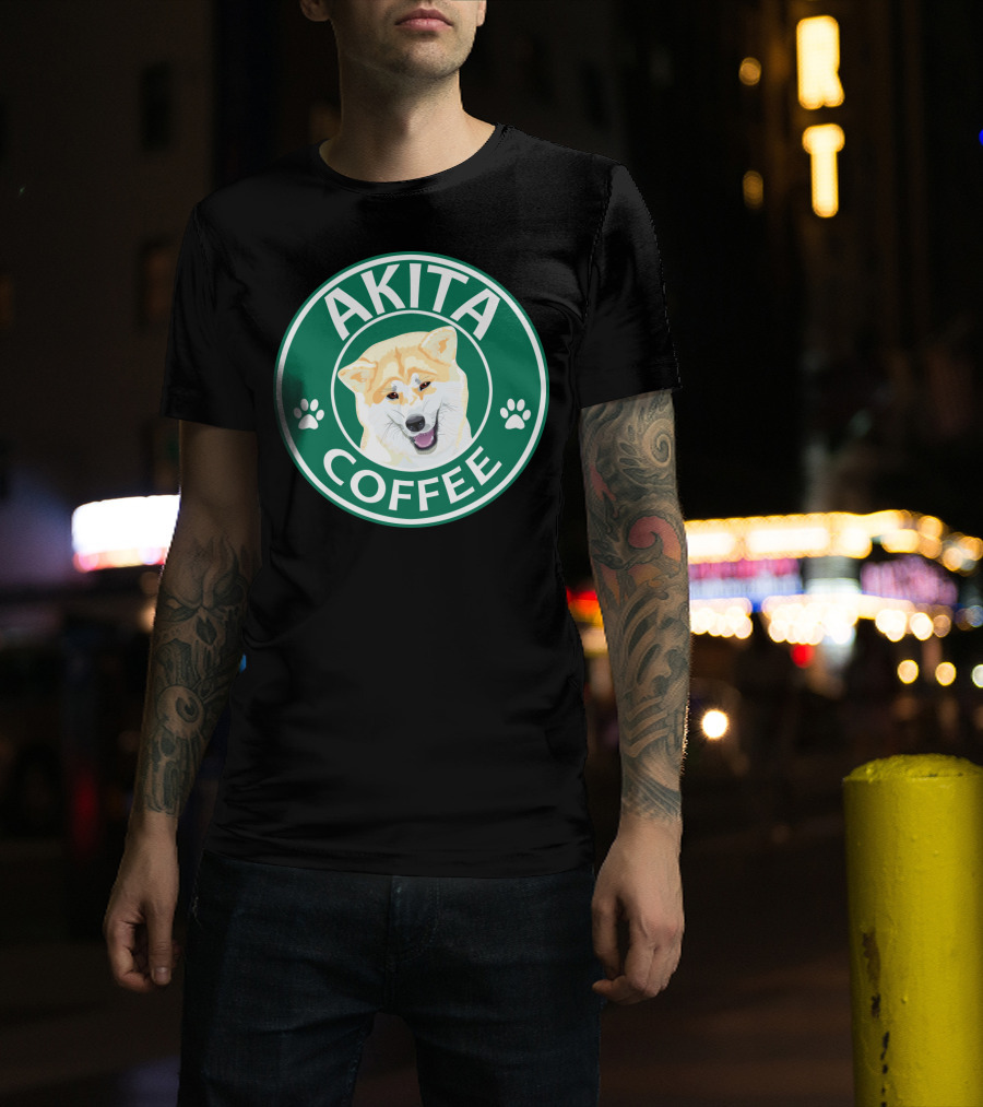 AKITA COFFEE Dog Paw T-Shirt