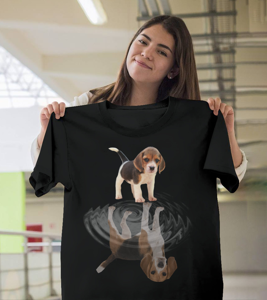 Beagle Puppy Reflection Ripple Mirror Artstyle T-Shirt