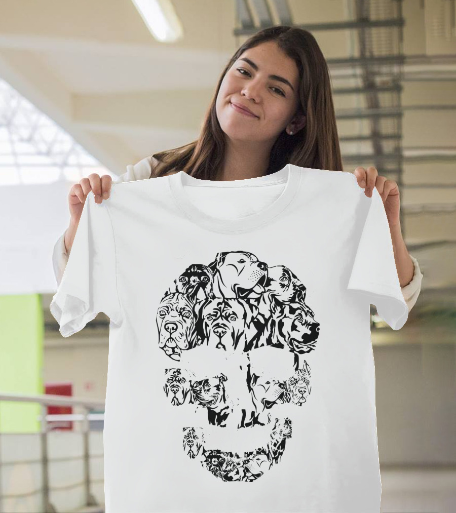 Skull Life Cane Corso Dog Art Collage T-Shirt