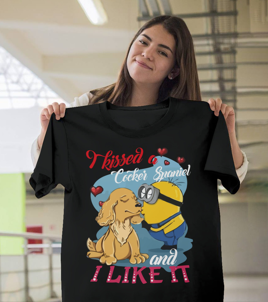 Kissed a Cocker Spaniel and I Like It Cute Minion with Hearts T-Shirt