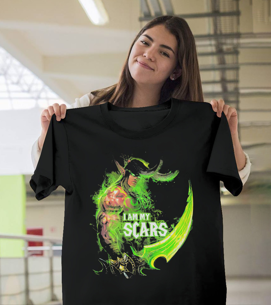 Ilidan I Am My Scars Warcraft Fantasy Character T-Shirt
